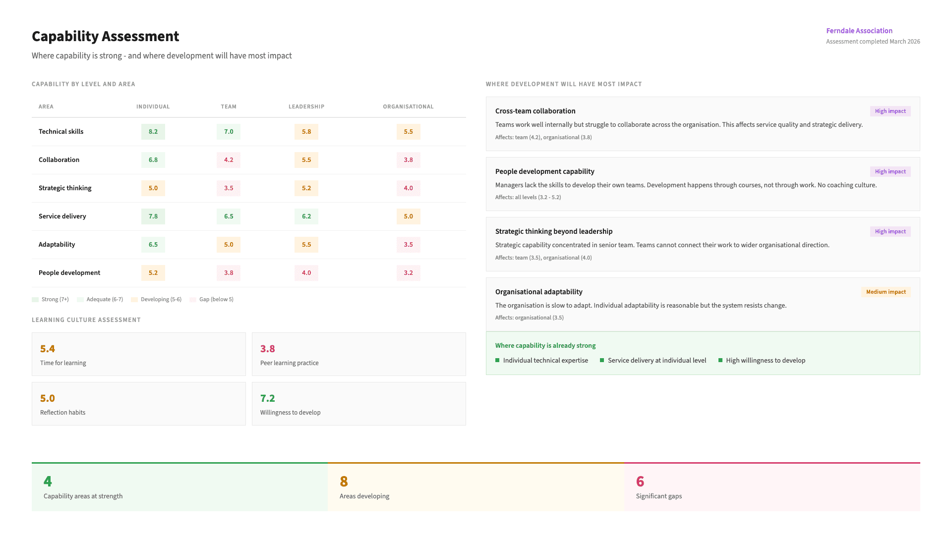 Capacity Building - Understanding where capacity is strong and where it needs building