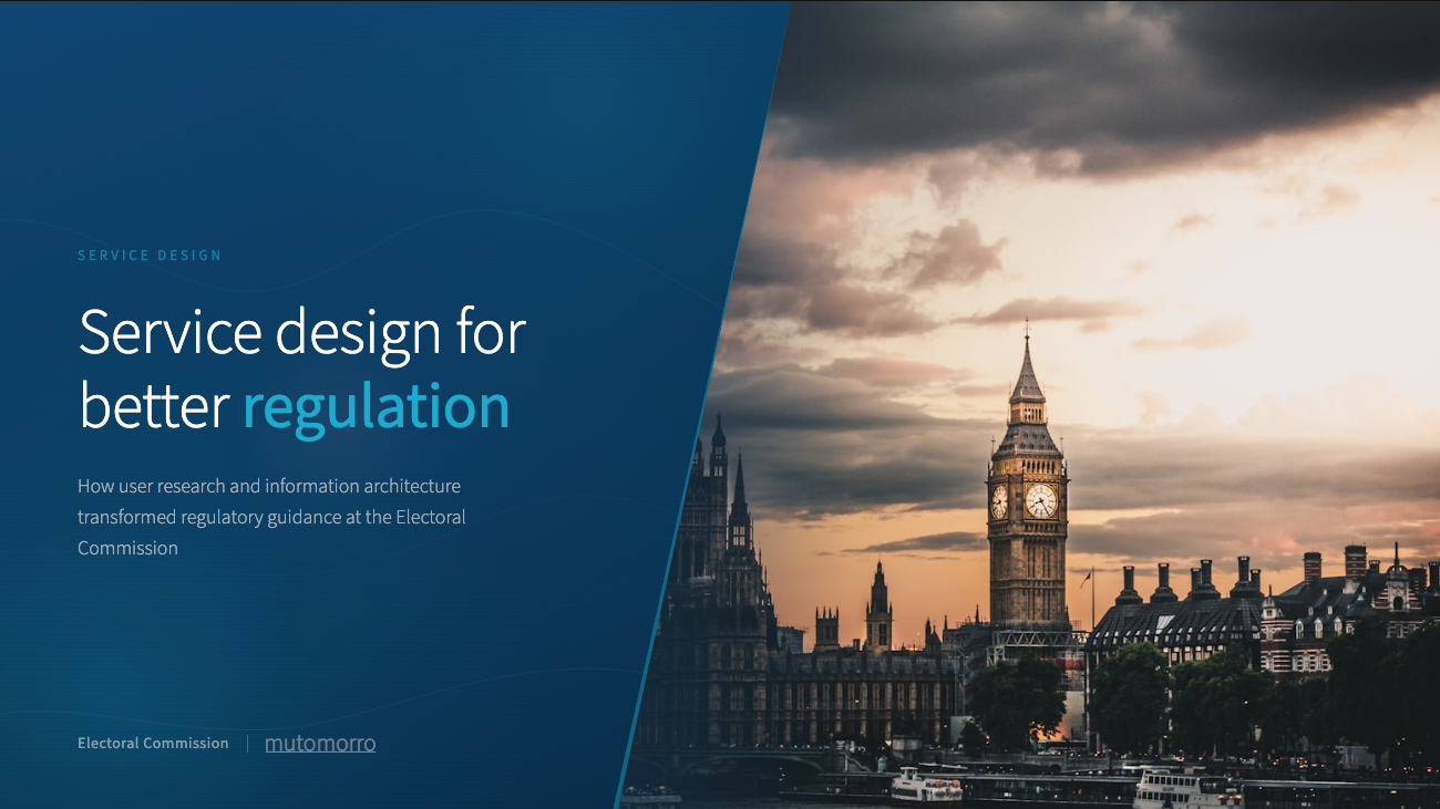 Public sector service design - case study regulatory service design
