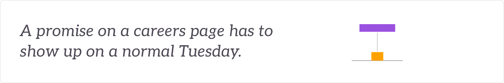 A promise on a careers page has to show up on a normal Tuesday - the EVP activated in daily life.