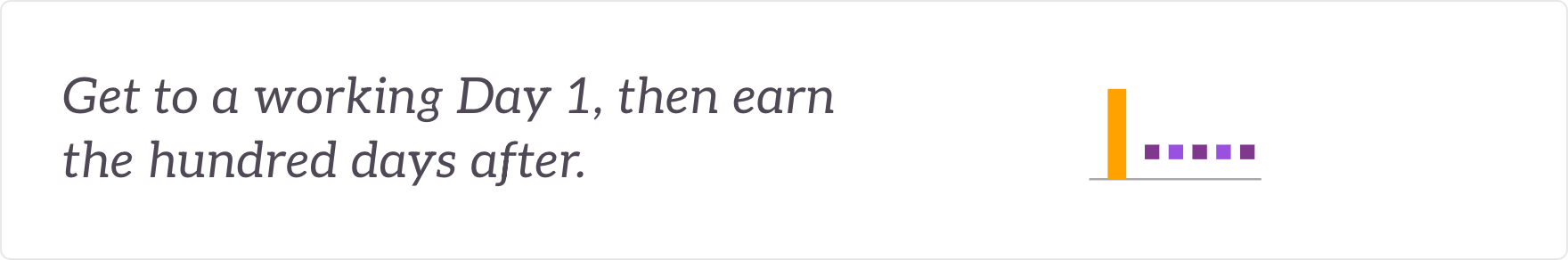 Get to a working Day 1, then earn the hundred days after - Day 1 readiness and the 100-day roadmap.