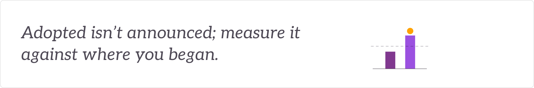 Adopted isn't announced; measure it against where you began - adoption re-measured against the readiness baseline.