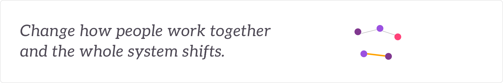 Change how people work together and the whole system shifts - human-process interventions.