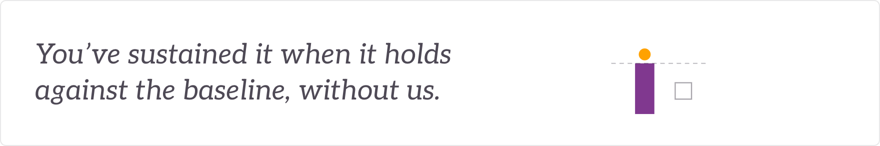 You've sustained it when it holds against the baseline, without us - baseline re-measured and handed over.