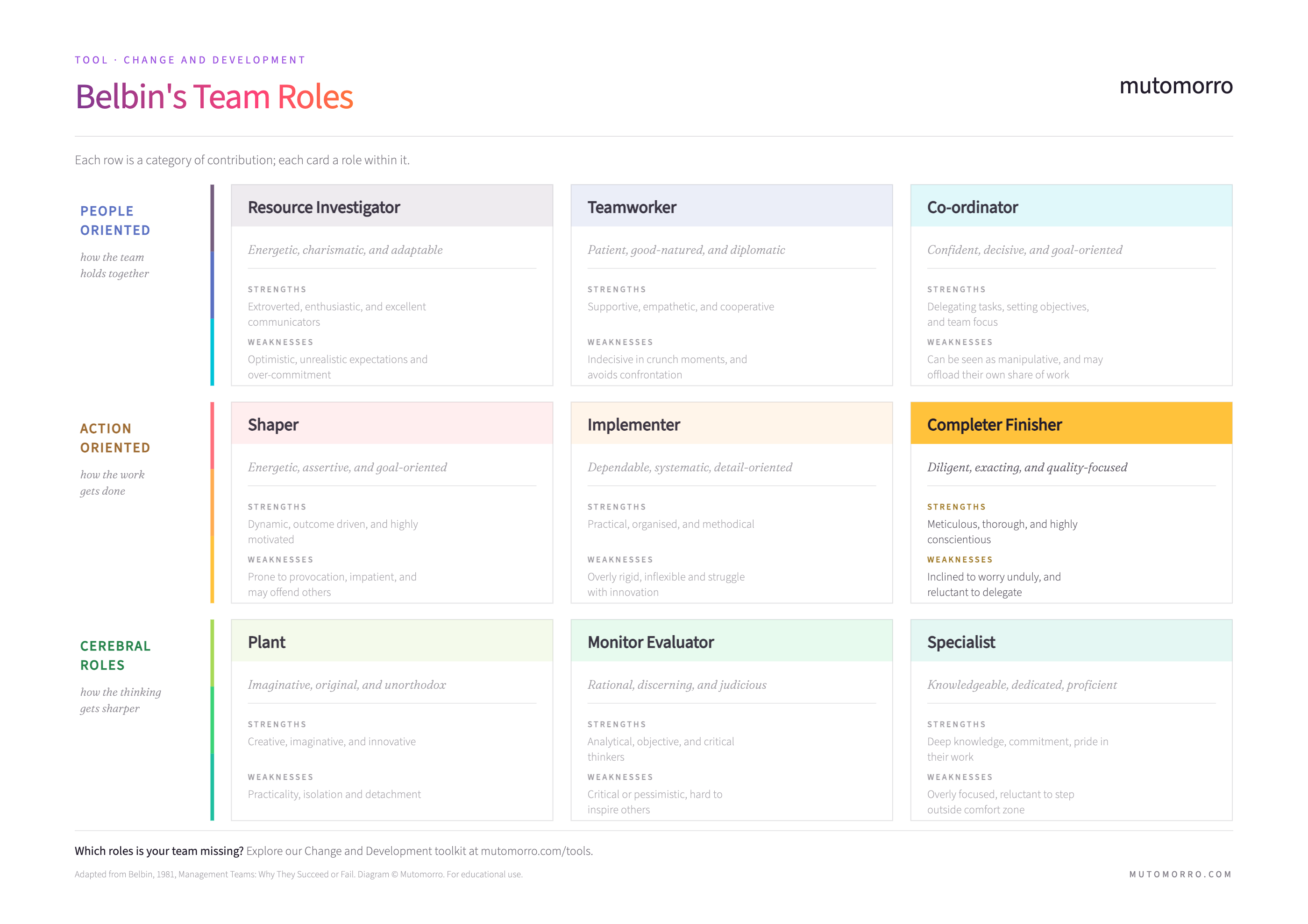 Belbin's Team Roles - Completer Finisher
